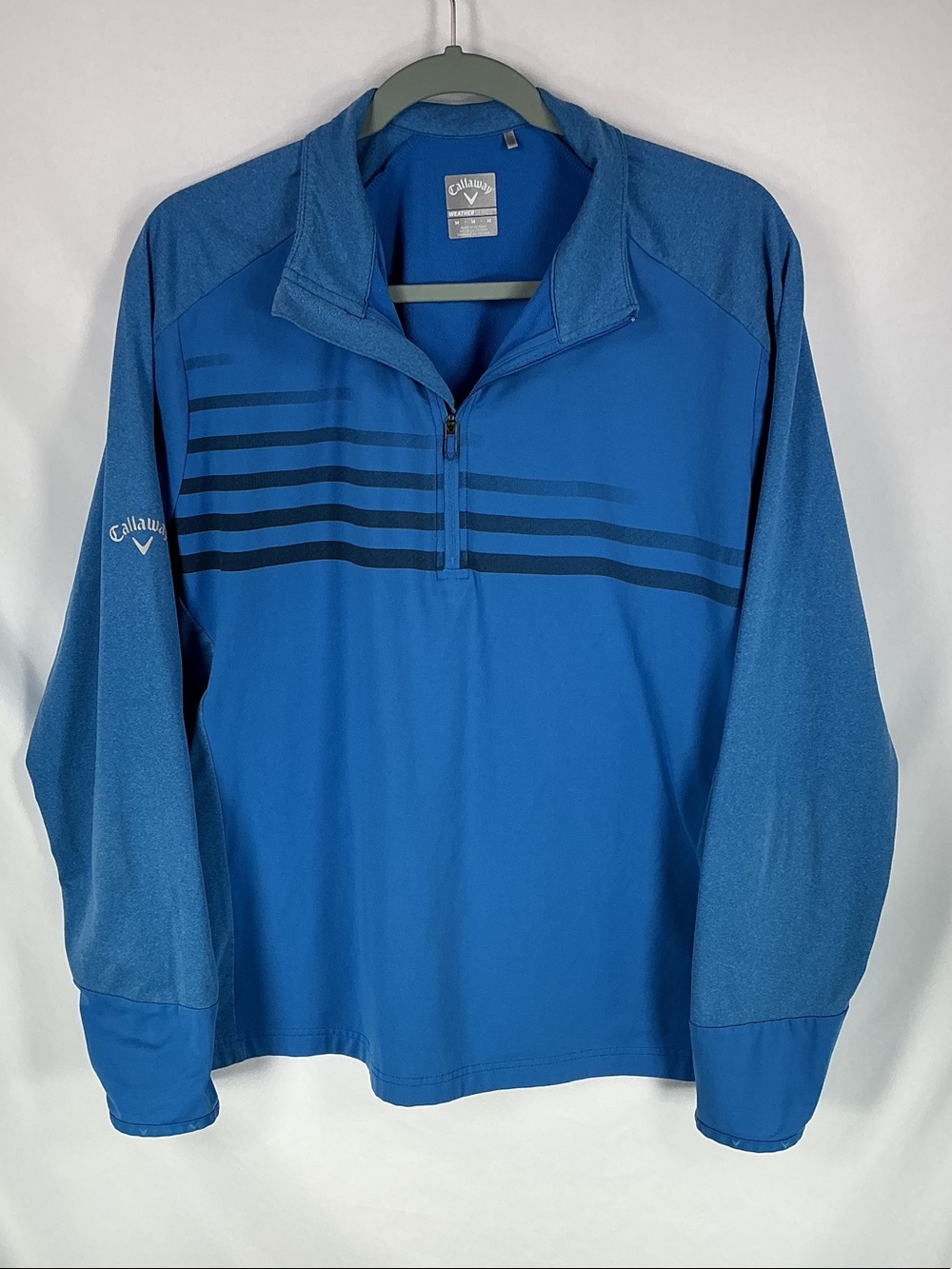 Callaway Weather Series Quarter Zip Golf Pullover Mens Medium Blue Swing Tech